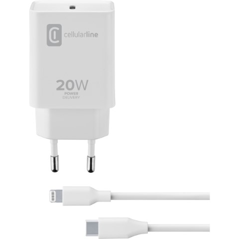 CELLULARLINE 20W CHARGING KIT - USB-C TO LIGHTNING CABLE