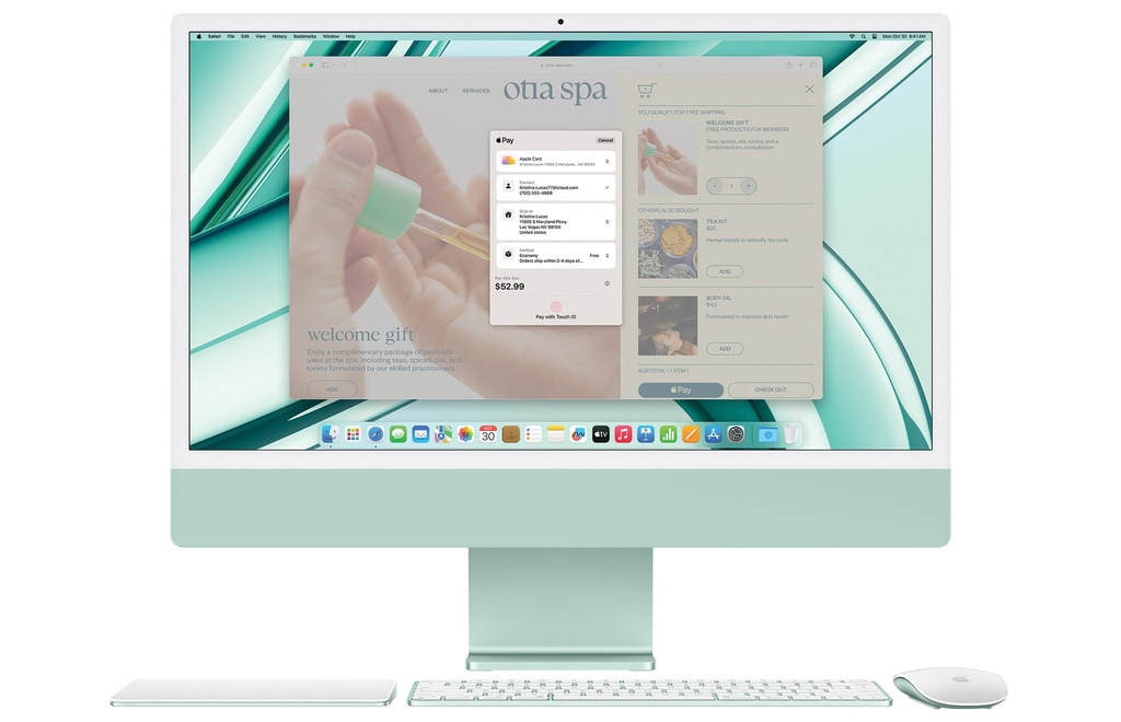 IMAC M3 - RAM 8GB - PROC M3 CHIP - SSD 256 GB - GRAF 8 CORE GPU - DISP 24" 4.5 K BLUE