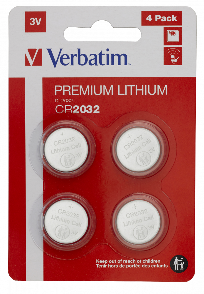 LITHIUM BATTERY CR2032 3V 4 PACK