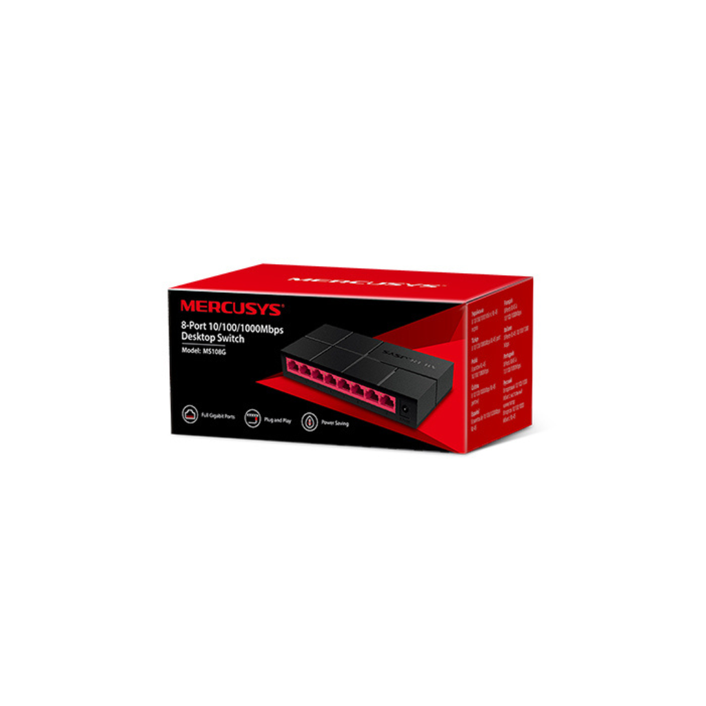 SWITCH MERCUSYS MS108G 8-PORT 10/100/1000 MPS