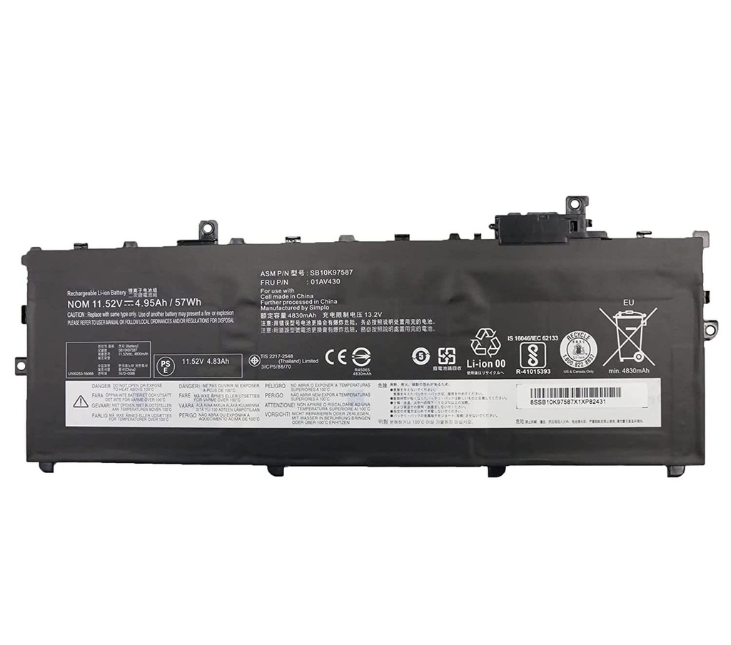 Bateri ThinkPad X1 Carbon 5th Gen, 6th Gen- 01AV430