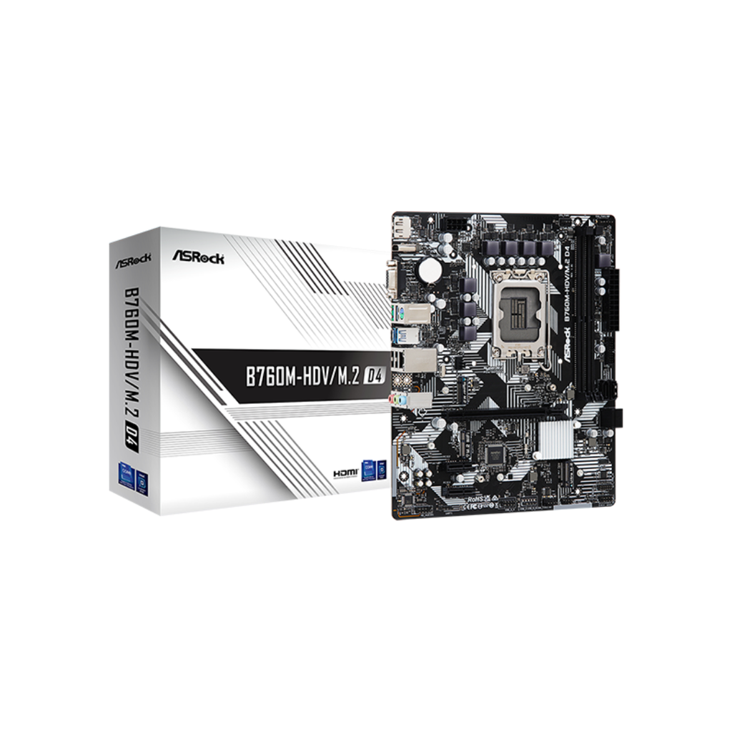 MOTHERBOARD RAPTOR LAKE Intel Socket 1700 M-ATX DDR5/ DDR4 - B760M-HDV/M.2 D4