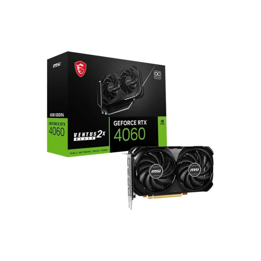 KARTE GRAFIKE - PCIE RTX 4060 8GB MSI Ventus 2X Black OC GDDR6
