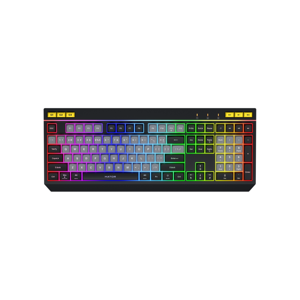 TASTIER GAMING HATOR - Icefall, Black , Membrane , (black-grey keycaps)