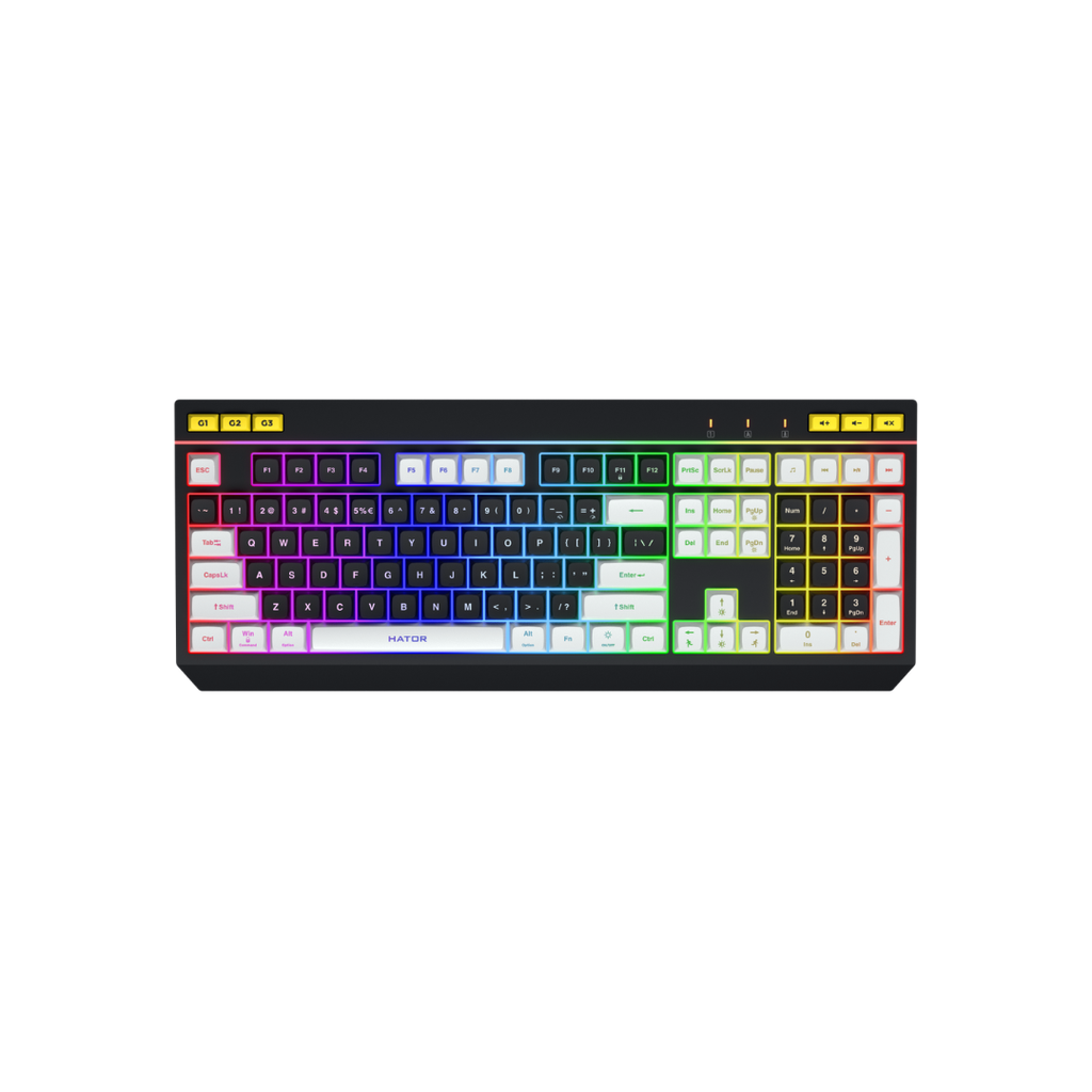 TASTIER GAMING HATOR - Icefall, Black , Membrane , (black-white keycaps)