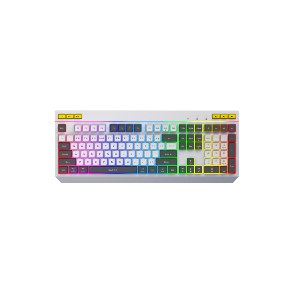 TASTIER GAMING HATOR - Icefall, White , Membrane , (white-black keycaps)