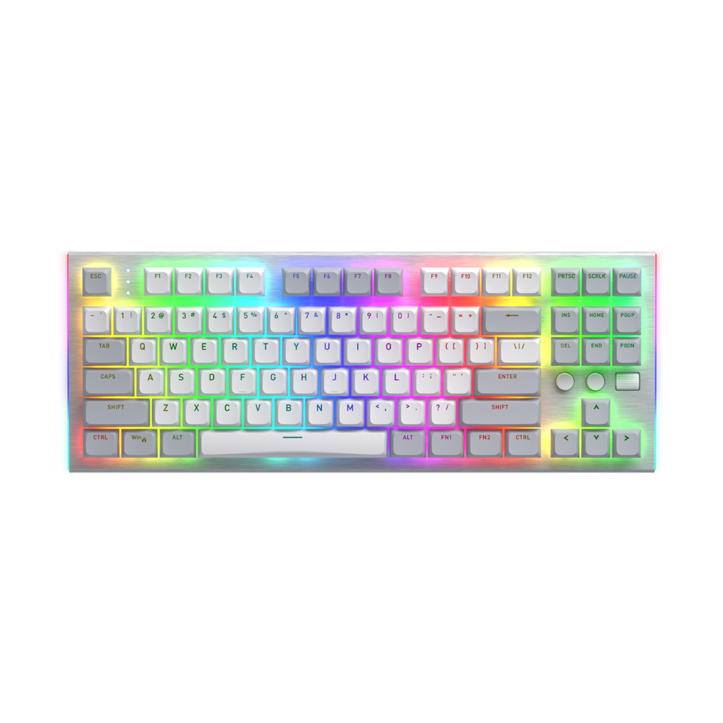 TASTIER GAMING HATOR - Gravity TKL orange (HTK561) white, mechanical ,aluminium , 1000hz (white-gray keycaps),RGB