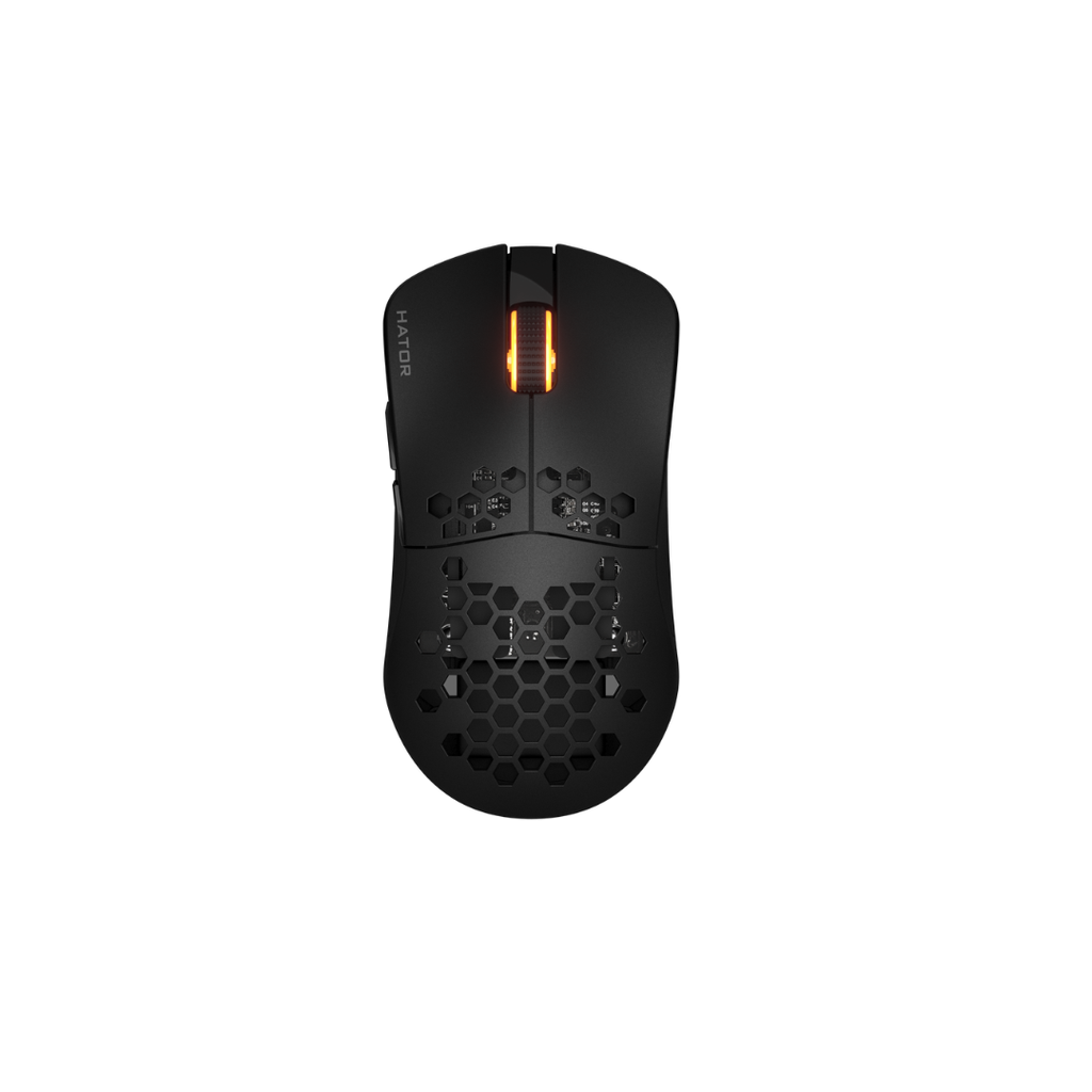 MOUSE GAMING HATOR - Stellar PRO Wireless, black, 54g, PixArt 3395 , 26,000dpi , tri-mode wireless , 1+1Khz,RGB