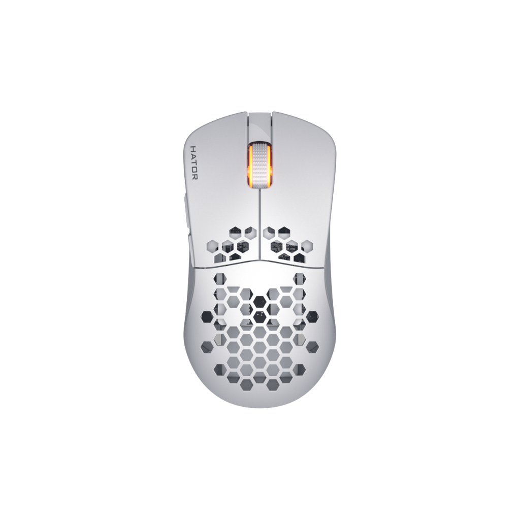 MOUSE GAMING HATOR - Stellar PRO Wireless, white, 54g, PixArt 3395 , 26,000dpi , tri-mode wireless , 1+1Khz,RGB