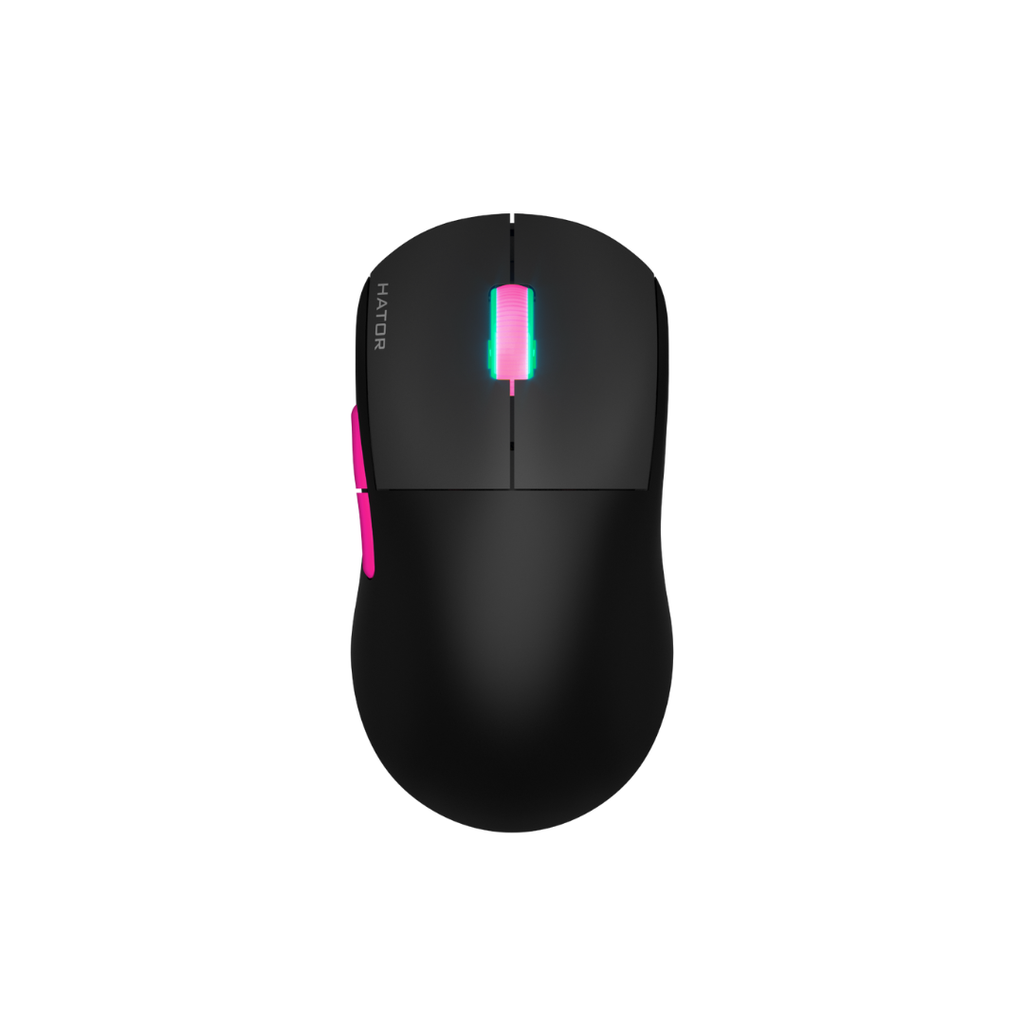 MOUSE GAMING HATOR - Quasar 2 PRO Wireless, black/orange,59g, PixArt 3395, 26,000dpi, tri-mode wireless , 1+1Khz,RGB