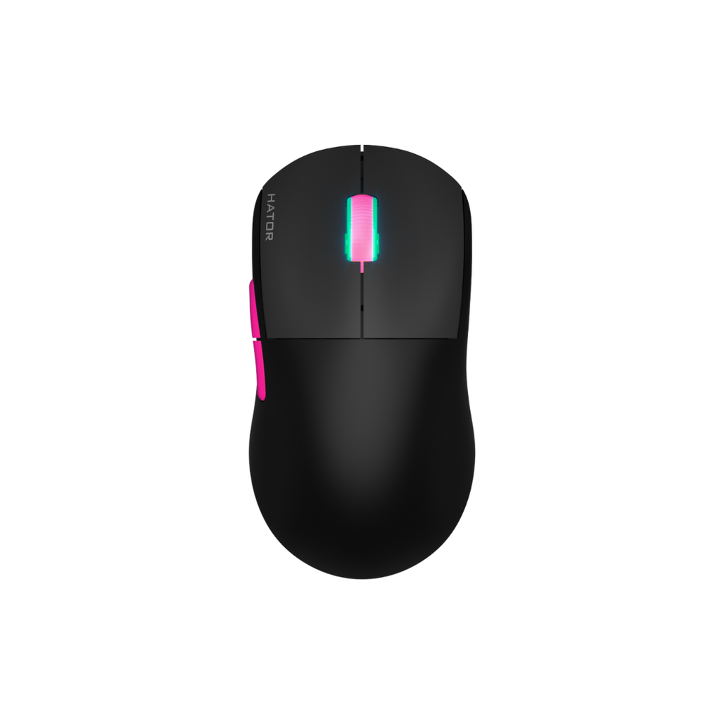 MOUSE GAMING HATOR - Quasar ULTRA 4K Wireless, black/lilac,59g, PixArt 3395, 26,000dpi, tri-mode wireless , 1+1Khz,RGB