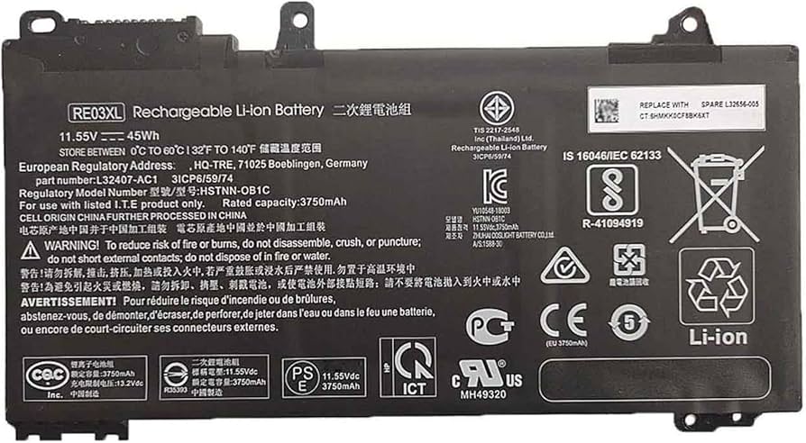 Battery  HP ProBook 430 440 445 450 455R G6 G7  H RE03XL